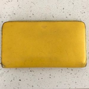 Celine yellow leather wallet